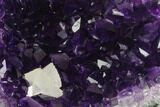 Amethyst Cut Base Crystal Cluster with Calcite - Uruguay #138869-1